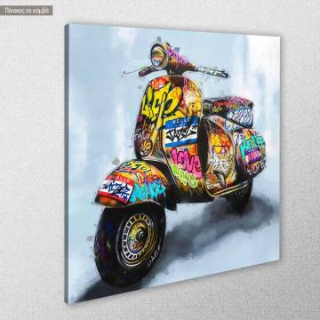 Canvas print Retro contemporary vespa, square 2