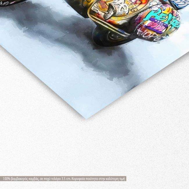Πίνακας σε καμβά Retro contemporary vespa, τετράγωνος, λεπτομέρεια