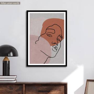 Female face in line I, poster