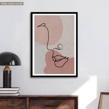 Female face in line II, poster