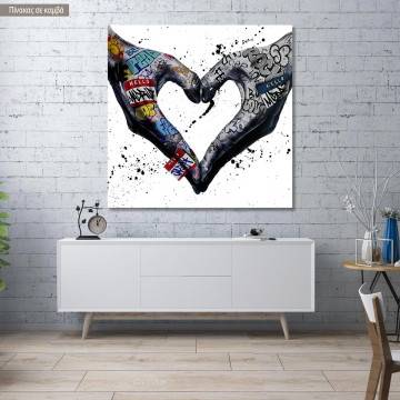 Canvas print Love in the grafitti years, square