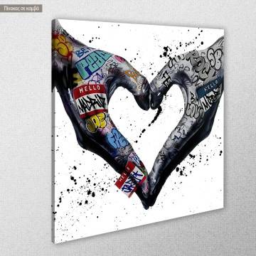 Canvas print Love in the grafitti years, square 2