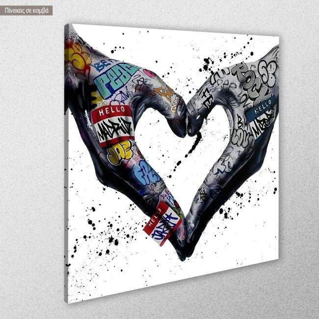 Canvas print Love in the grafitti years, square