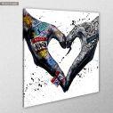 Canvas print Love in the grafitti years, square