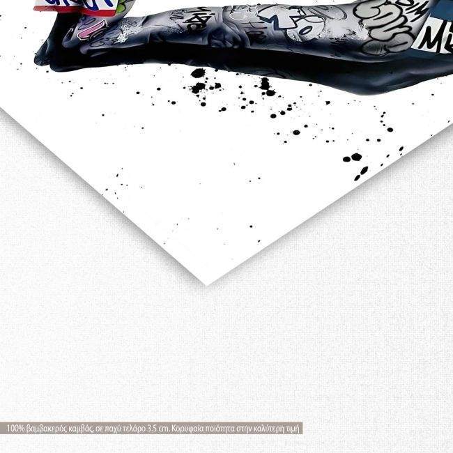 Πίνακας σε καμβά Love in the grafitti years, τετράγωνος, λεπτομέρεια