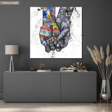 Canvas print Love in the grafitti years I, square