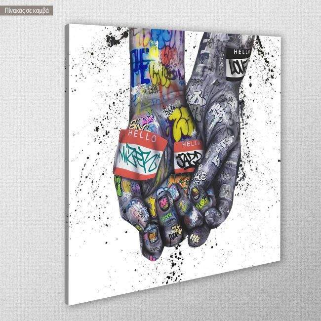 Canvas print Love in the grafitti years I, square
