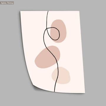 Black line, rouge shapes, poster 2