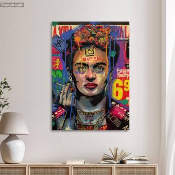 Πίνακας σε καμβά Do you smoke, Frida, κάθετος