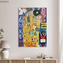 Canvas print The kiss in graffiti, vertical