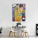 Canvas print The kiss in graffiti, vertical