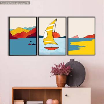 By the sea , three panels poster