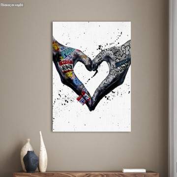 Canvas print Love in the grafitti years II, vertical