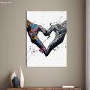 Canvas print Love in the grafitti years II, vertical
