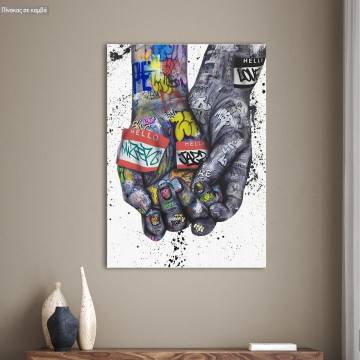 Canvas print Love in the grafitti years III, vertical