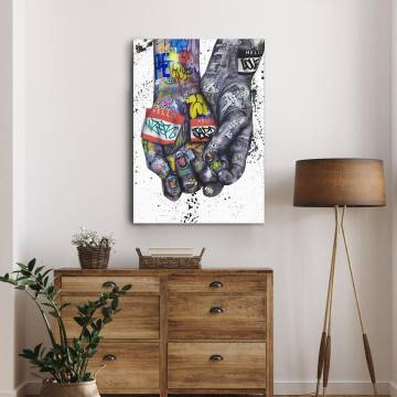 Canvas print Love in the graffiti years III vertical Framed canvas View 1 2