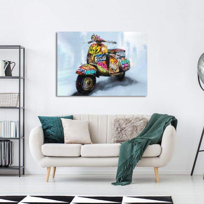Canvas print Retro contemporary vespa