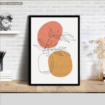 Leaves and shapes VI, κάδρο, μαύρη κορνίζα