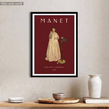 Lady with a parakeet, Manet, Degas, poster