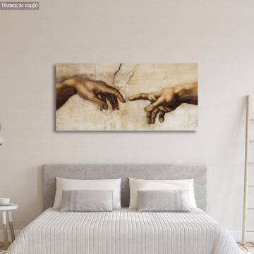 Canvas print The creation of Adam (detail) Michelangelo Framed canvas View 1 2