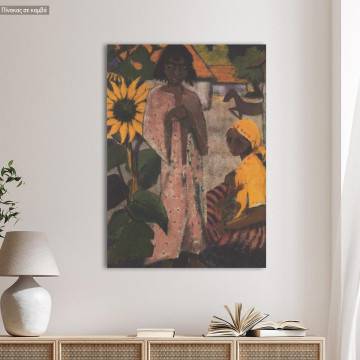Canvas print Gypsies with sunflowers, reart (original by O. Mueller).