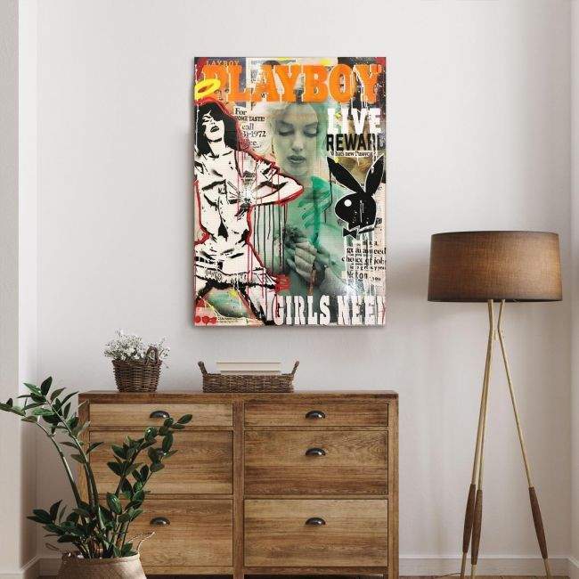 Πίνακας σε καμβά Playboy collage, κοντινό