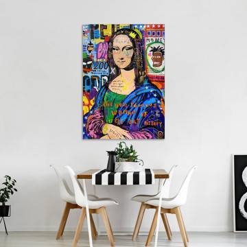Canvas print Mona Lisa graffiti Framed canvas View 1 2