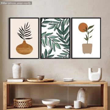 Olive branches & leaves, three panels poster