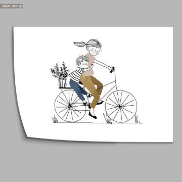 Βόλτα με το ποδήλατο Αγοράκι με Μαμά, κάδρο, μαύρη κορνίζα 2