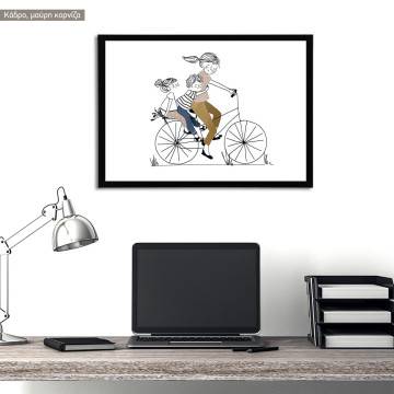 Poster Bike Ride Girl and Boy