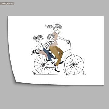 Poster Bike Ride Girl and Boy 2