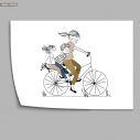 Poster Bike Ride Girl and Boy