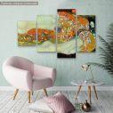 Canvas print Water Serpents II, Gustav Klimt, four panels