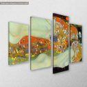 Canvas print Water Serpents II, Gustav Klimt, four panels