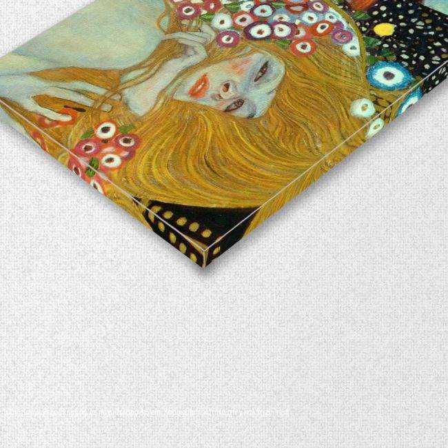 Canvas print Water Serpents II, Gustav Klimt, four panels