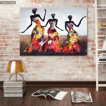 Πίνακας σε καμβά African dancing Καμβάς τελαρωμένος Όψη 1 2