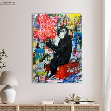 Canvas print Follow your dreams monkey