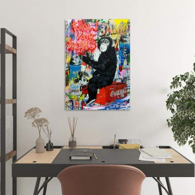 Canvas print Follow your dreams monkey