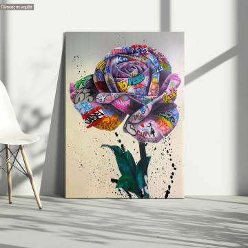 Canvas print Graffiti rose
