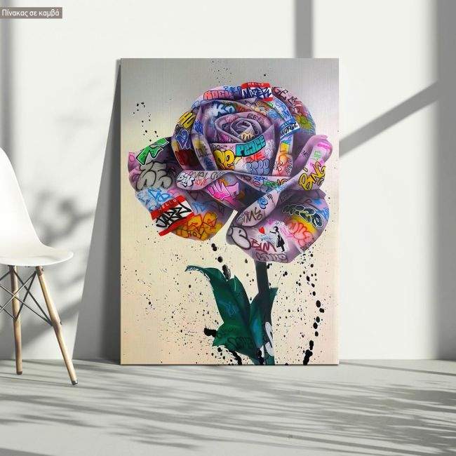 Canvas print Graffiti rose