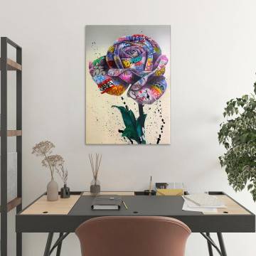 Canvas print Graffiti rose Framed canvas View 1 2