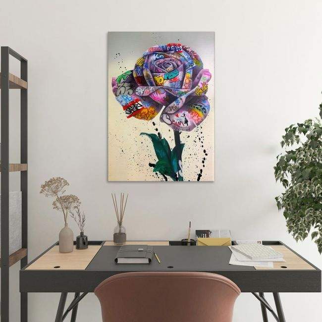 Canvas print Graffiti rose