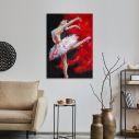 Canvas print Ballerina in red background