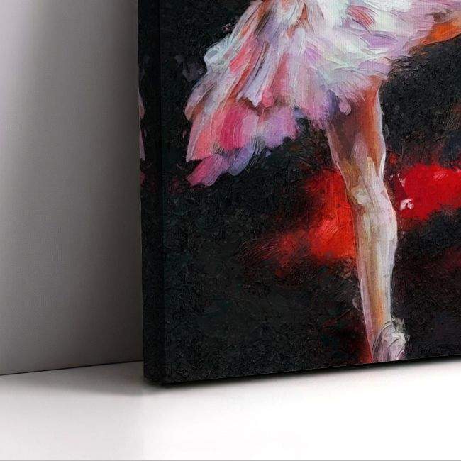 Canvas print Ballerina in red background