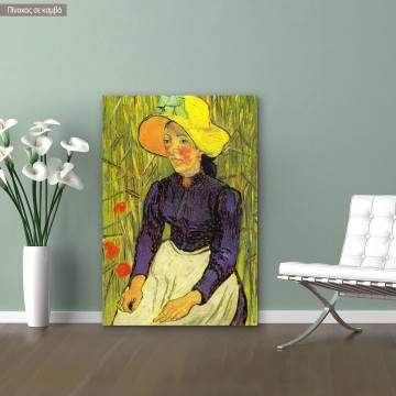Canvas print Girl in a straw hat, Vincent van Gogh
