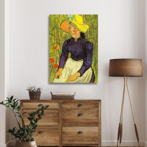 Canvas print Girl in a straw hat Vincent van Gogh Framed canvas View 1 2