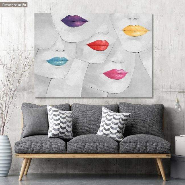 Canvas print Lips and colours