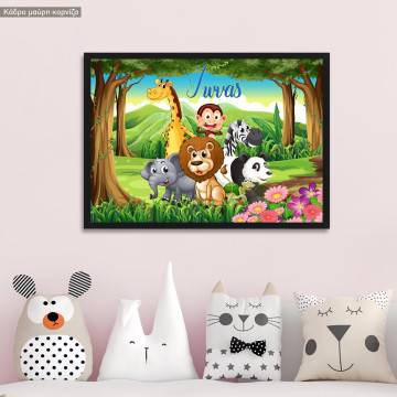 Animal friends with name , poster