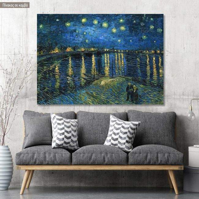 Canvas print Starry night over the Rhône, Vincent van Gogh