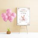 Canvas print birthday party, Birdie watercolor